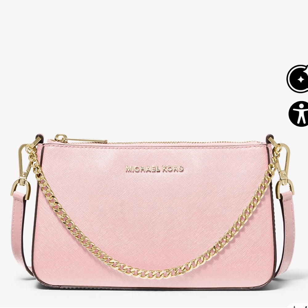 Michael Kors Blush Pink Shoulder Bag with Gold Chain